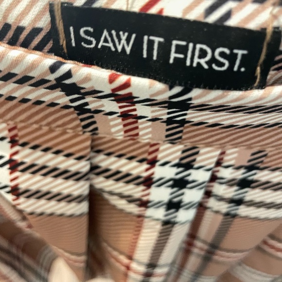 Designer inspired brown plaid pleated skirt - Picture 4 of 4